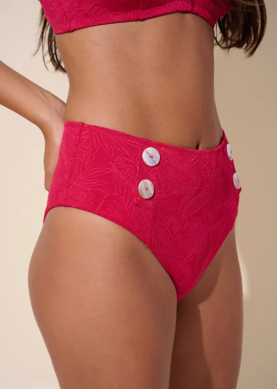 Persian Red High-Waist Bikini Bottom sold by Everyday Sunday