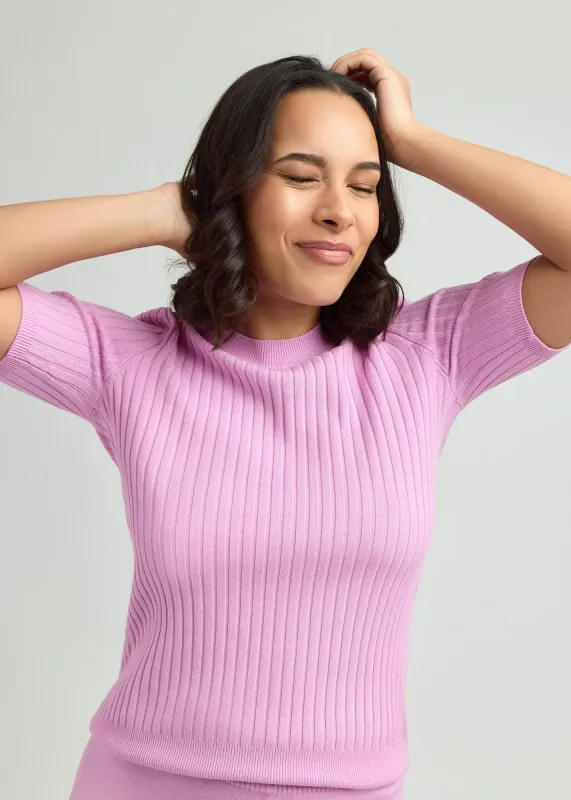 Pastel Lavender Knitted Day T-Shirt sold by Everyday Sunday