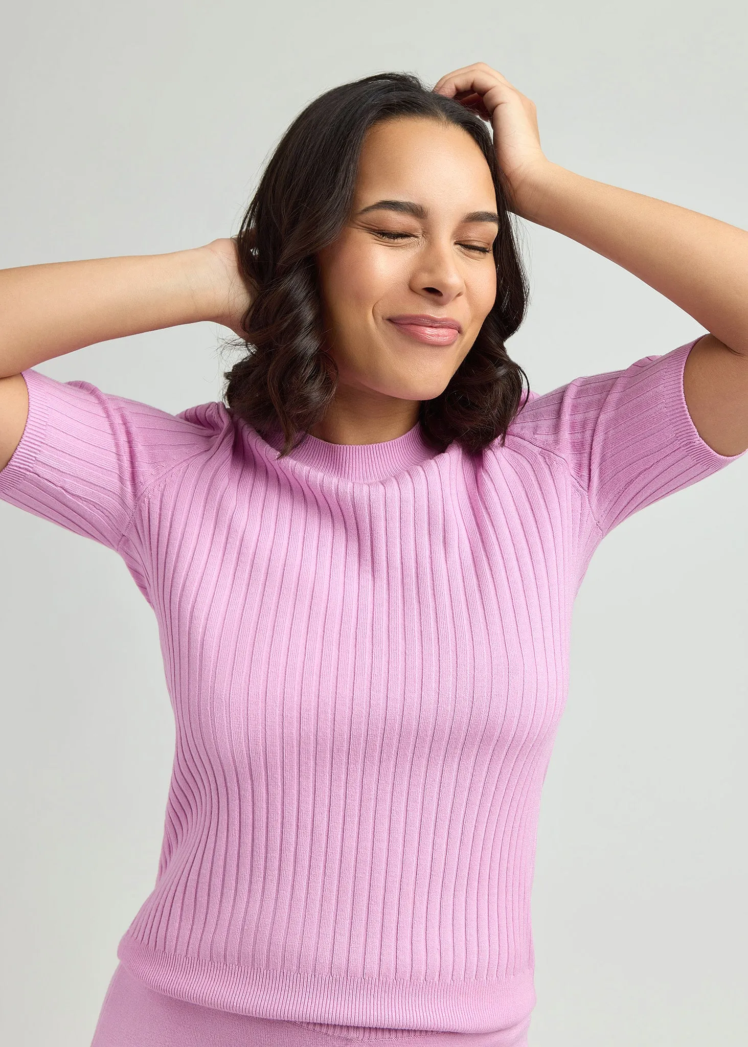 Pastel Lavender Knitted Day T-Shirt sold by Everyday Sunday