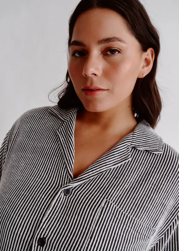 Black Stripe Recycled Shirt sold by Everyday Sunday