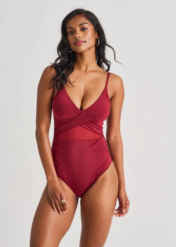Cross-Over Mesh One-Piece - FINAL SALE made by Everyday Sunday