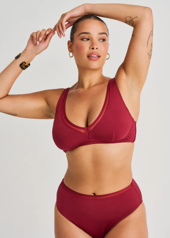 Deep V Mesh Insert Crop Top sold by Everyday Sunday