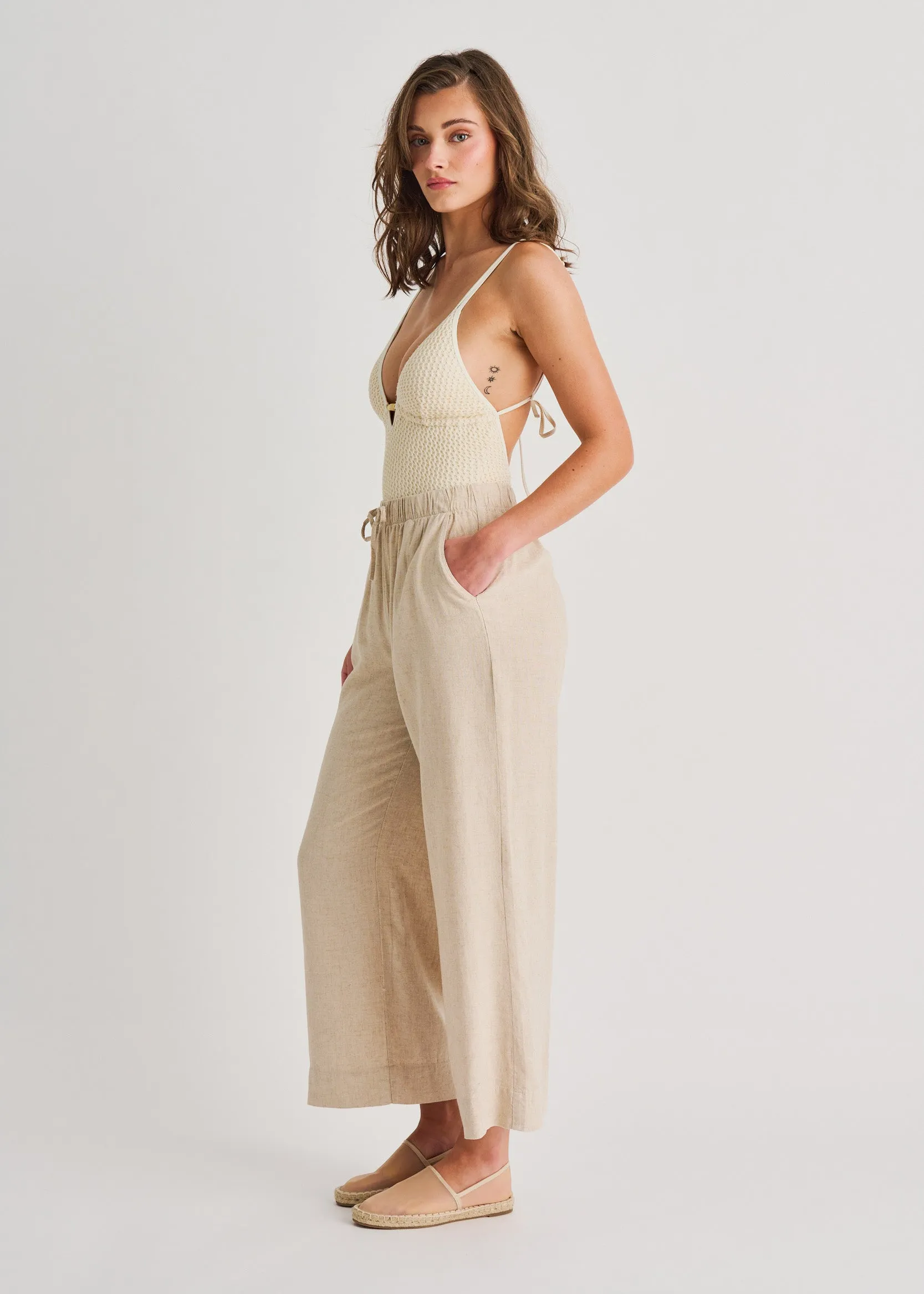 Linen-Blend Wide-Leg Cover-Up Pants sold by Everyday Sunday product image thumbnail 2