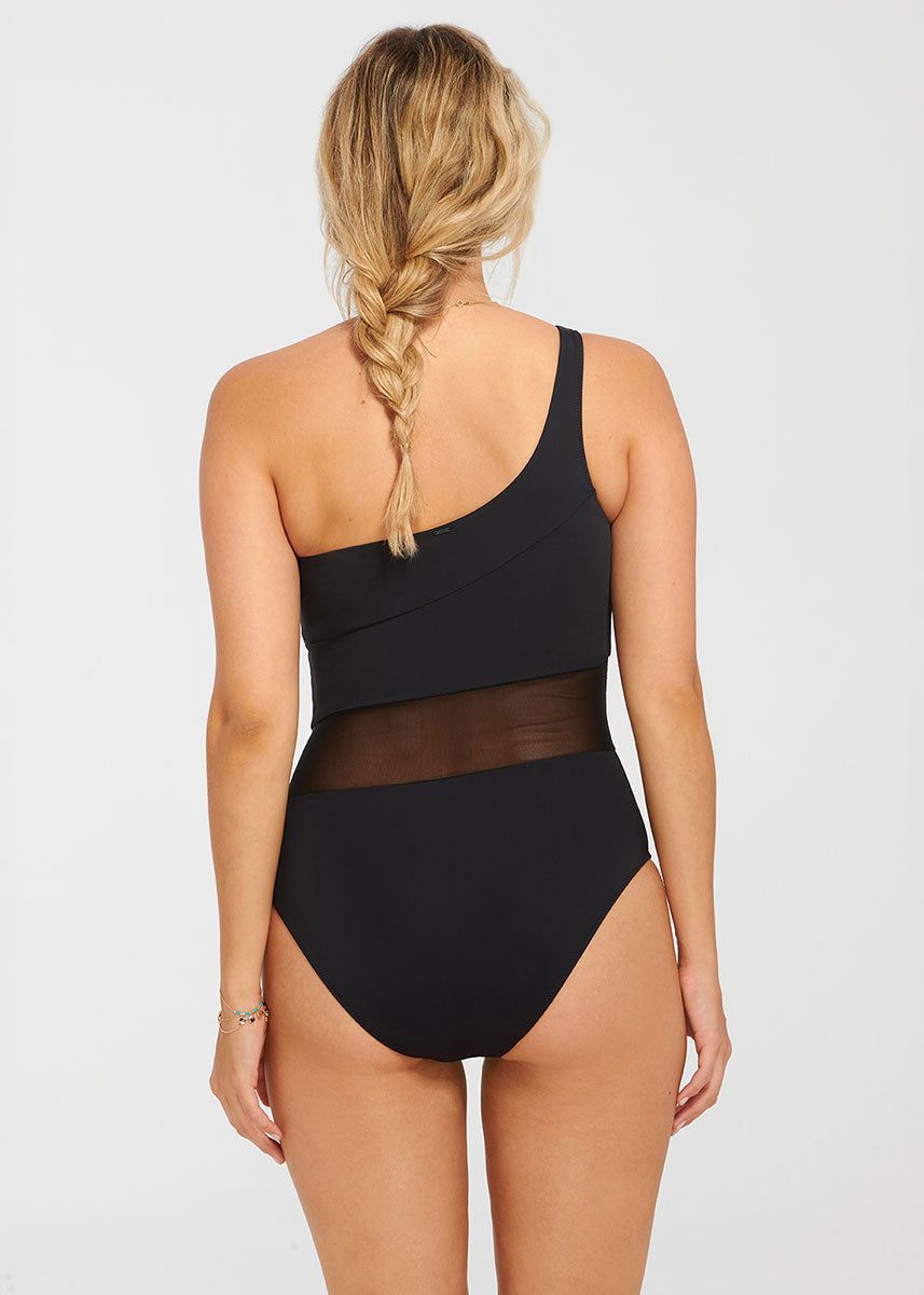 Black One Shoulder One-Piece Swimsuit sold by Everyday Sunday product image thumbnail 5