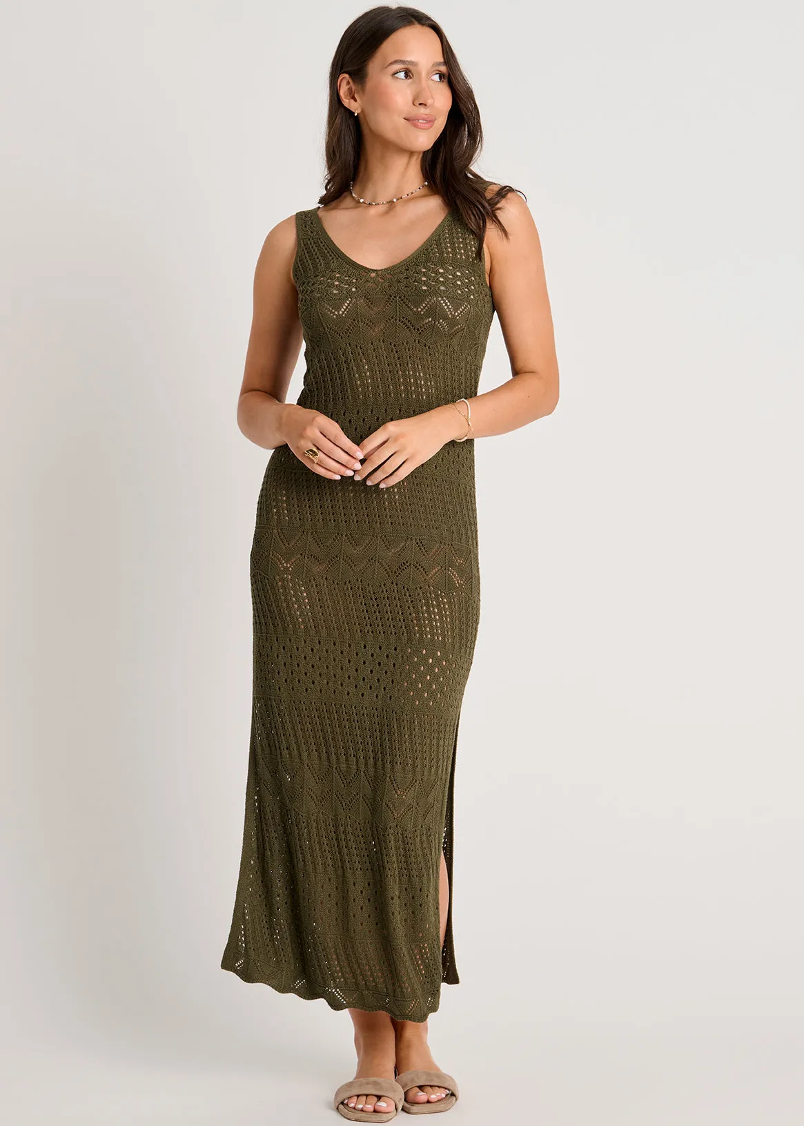 Open Work Crochet Cover-Up Maxi Dress sold by Everyday Sunday product image thumbnail 5