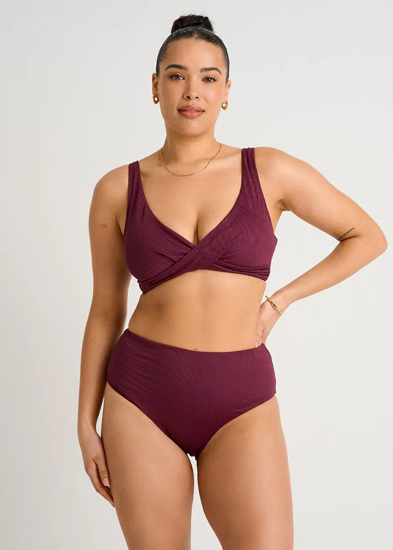 Textured Draped Full Cup Crop Top sold by Everyday Sunday