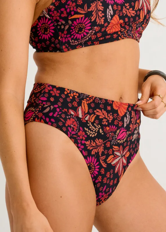 Rib Retro Waist High-Leg Bottom made by Everyday Sunday