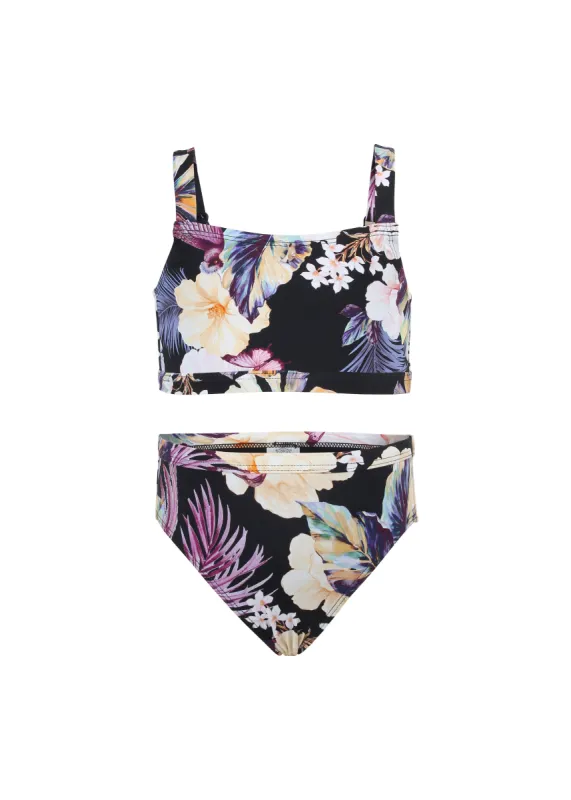 Black Coastal Two Piece Girl Swim Set sold by Everyday Sunday