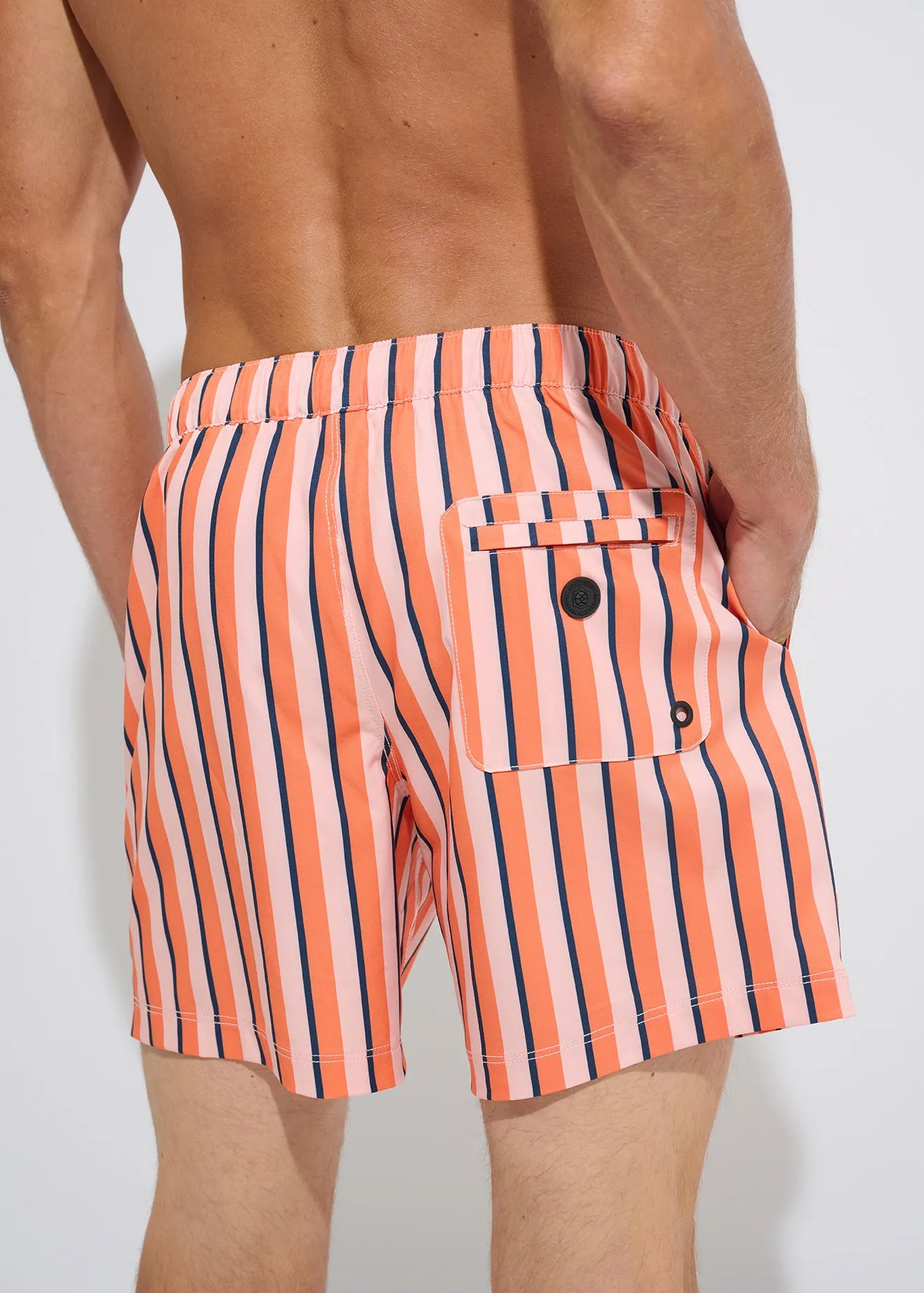 Striped Orange Casual Swim Short sold by Everyday Sunday product image thumbnail 2