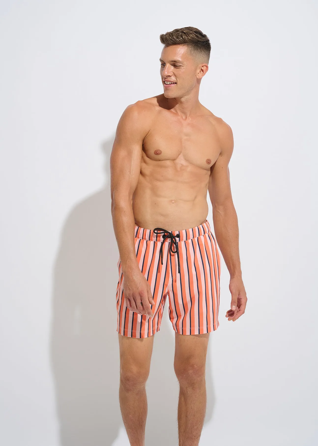 Striped Orange Casual Swim Short sold by Everyday Sunday product image thumbnail 3
