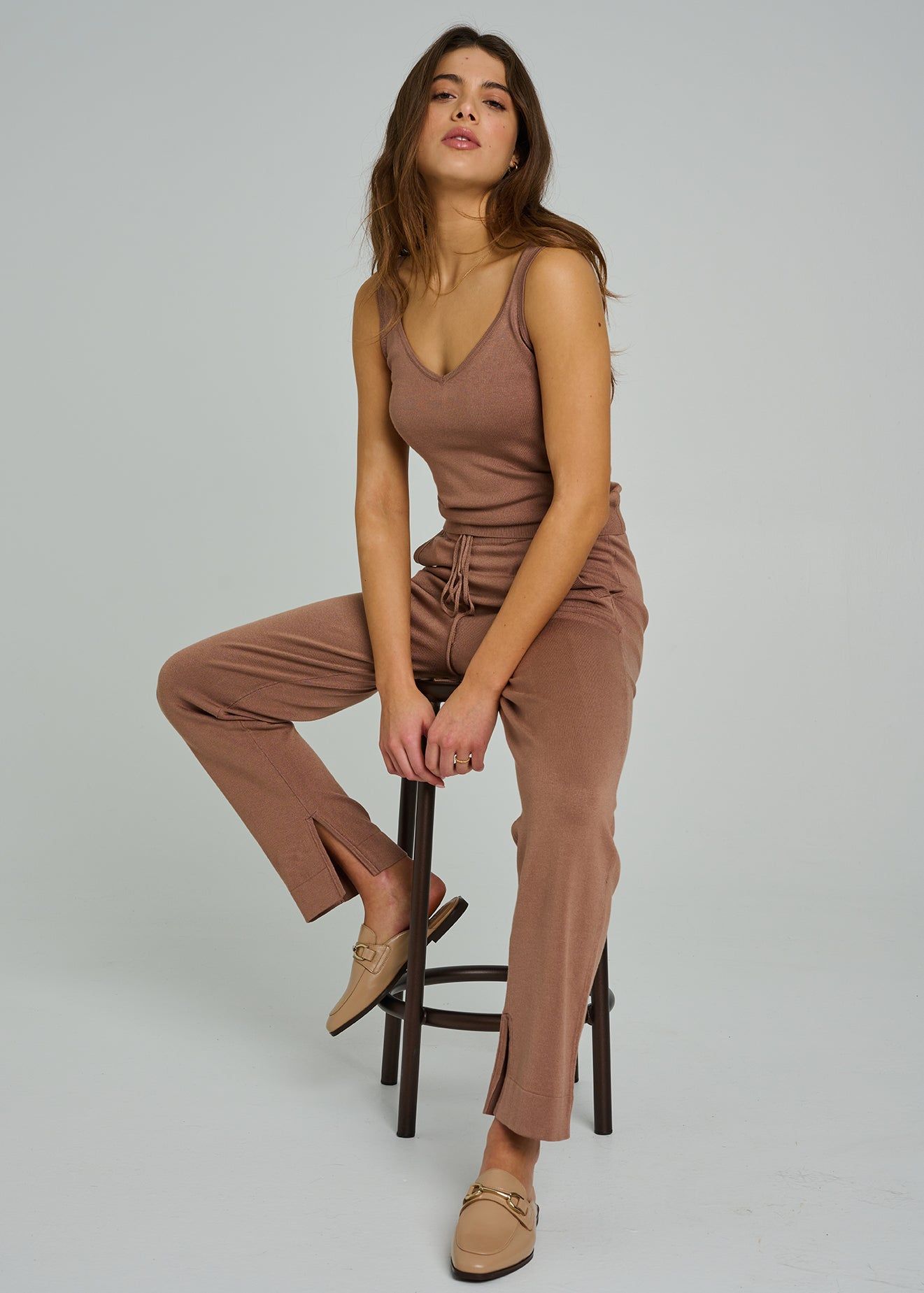 Light Taupe Lounge Tank sold by Everyday Sunday product image thumbnail 2