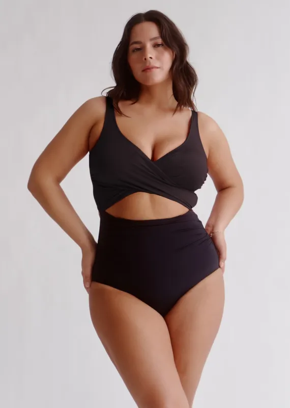 Black Wrap One-Piece sold by Everyday Sunday