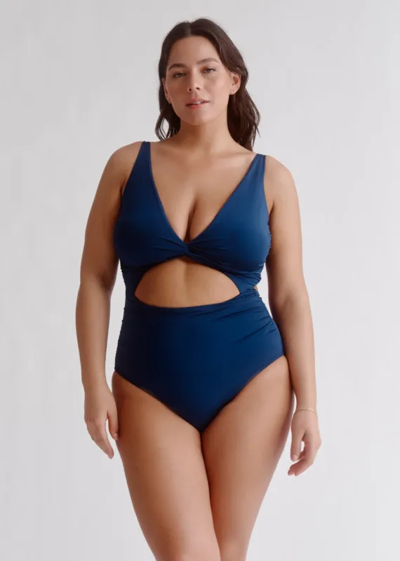 Marine Front Twist One-Piece Swimsuit sold by Everyday Sunday