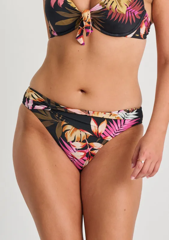 Black Illusion Semi-High Waist Front Twist Bottom sold by Everyday Sunday