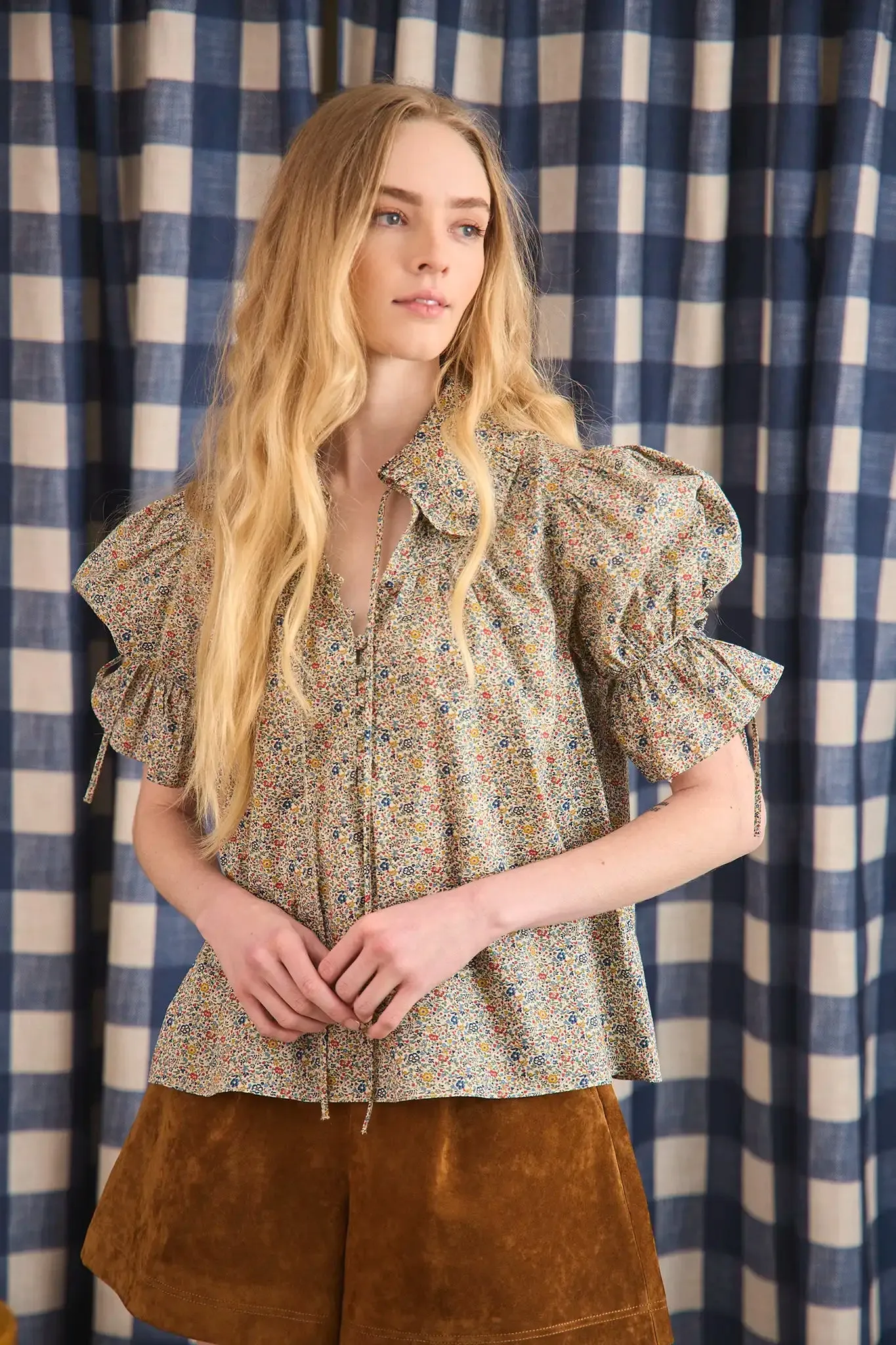 Mayfair Blouse - Made with Liberty Fabric sold by Hunter Bell NYC product image thumbnail 3