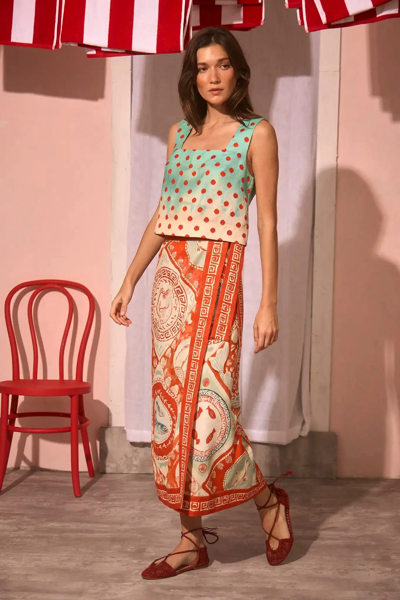 Paloma Wrap Skirt sold by Hunter Bell NYC product image thumbnail 4