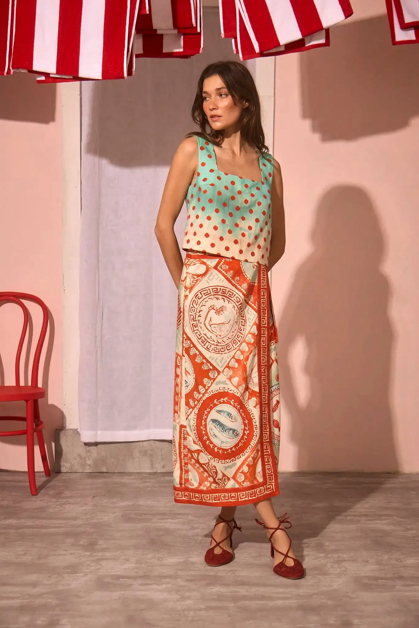 Paloma Wrap Skirt sold by Hunter Bell NYC product image thumbnail 5