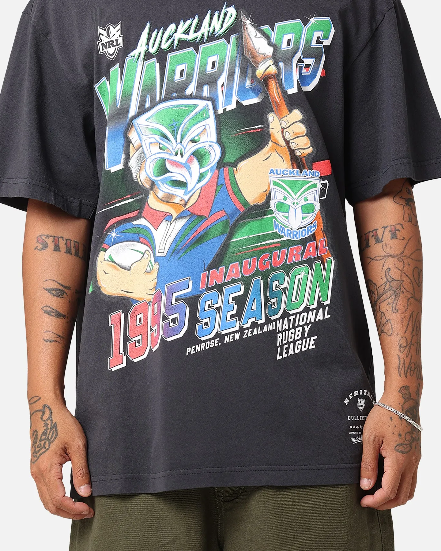 Mitchell & Ness Auckland Warriors 1995 Season T-Shirt Faded Black sold by Culture Kings product image thumbnail 4