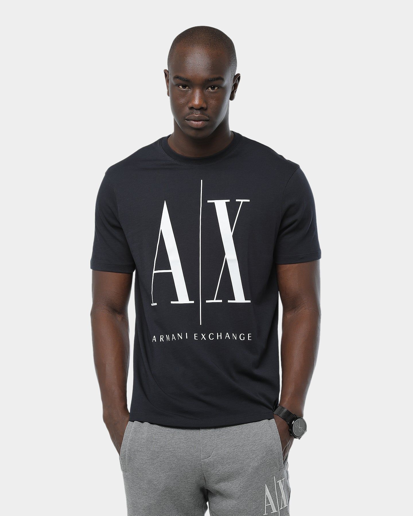 Armani Exchange Logo T-Shirt Navy sold by Culture Kings