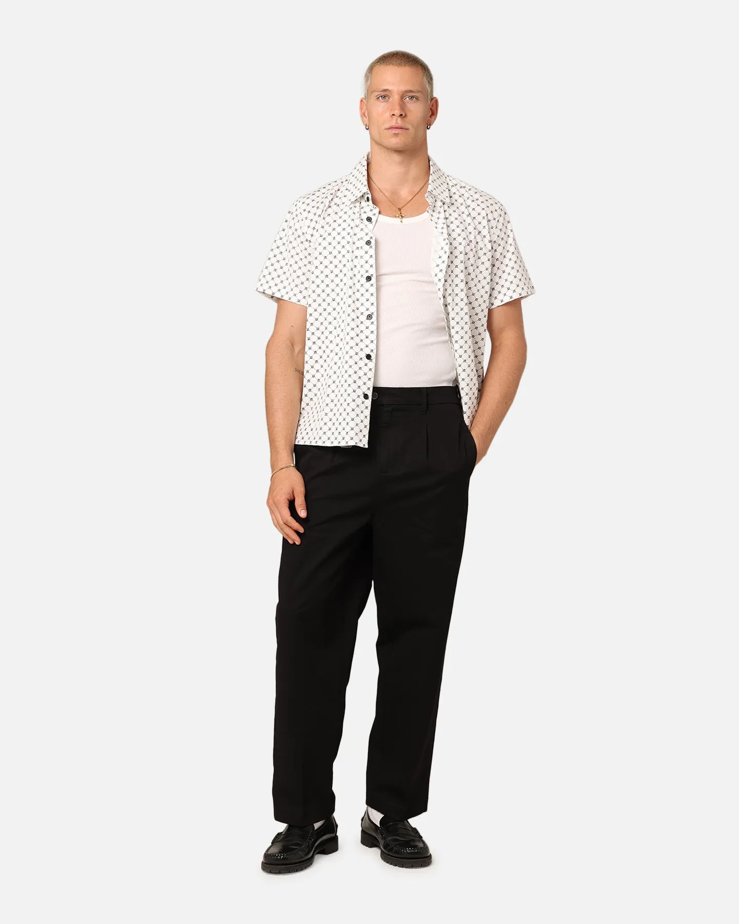 XXIII Daniel Cotton Button Up Shirt White/Navy sold by Culture Kings product image thumbnail 2