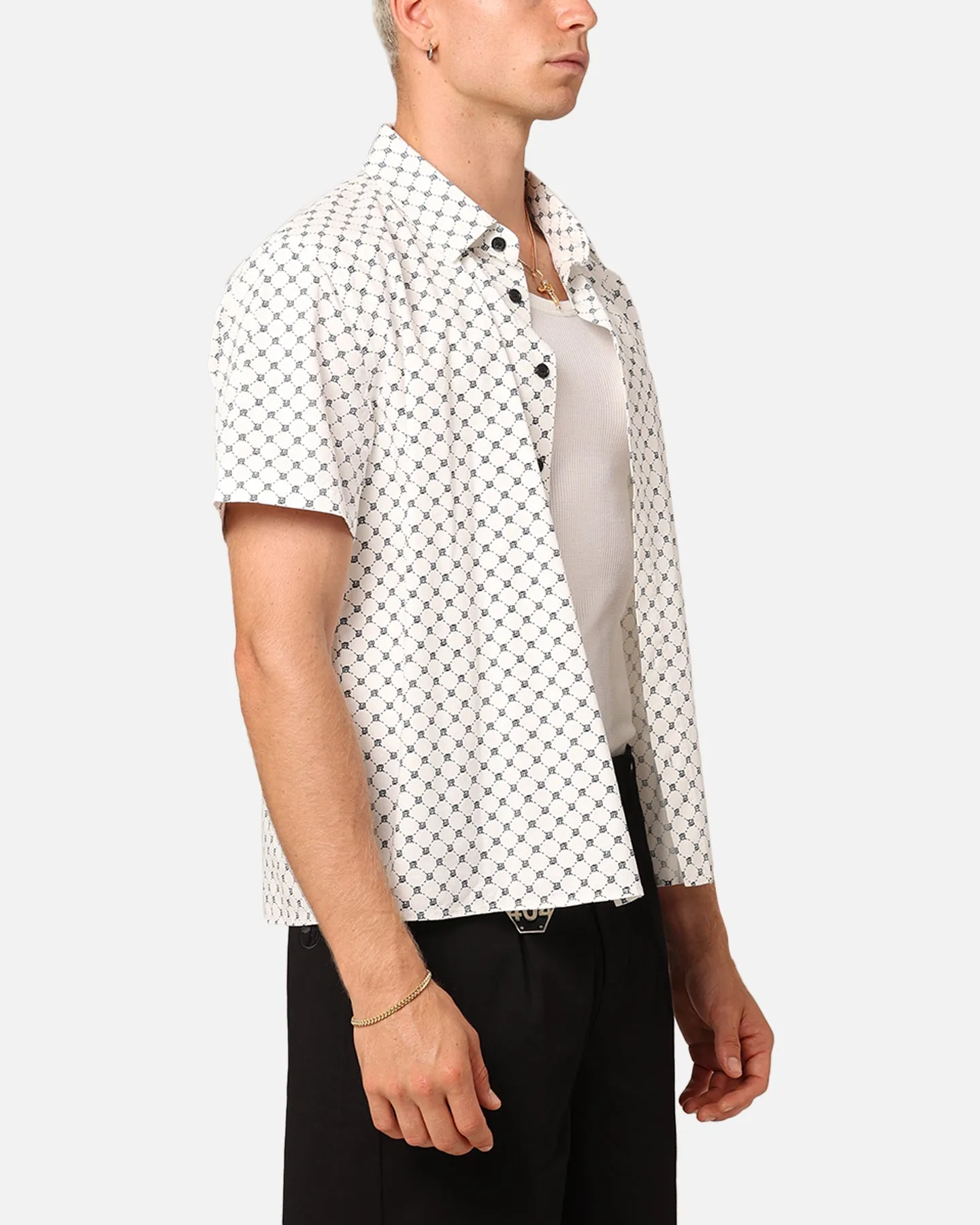 XXIII Daniel Cotton Button Up Shirt White/Navy sold by Culture Kings product image thumbnail 4
