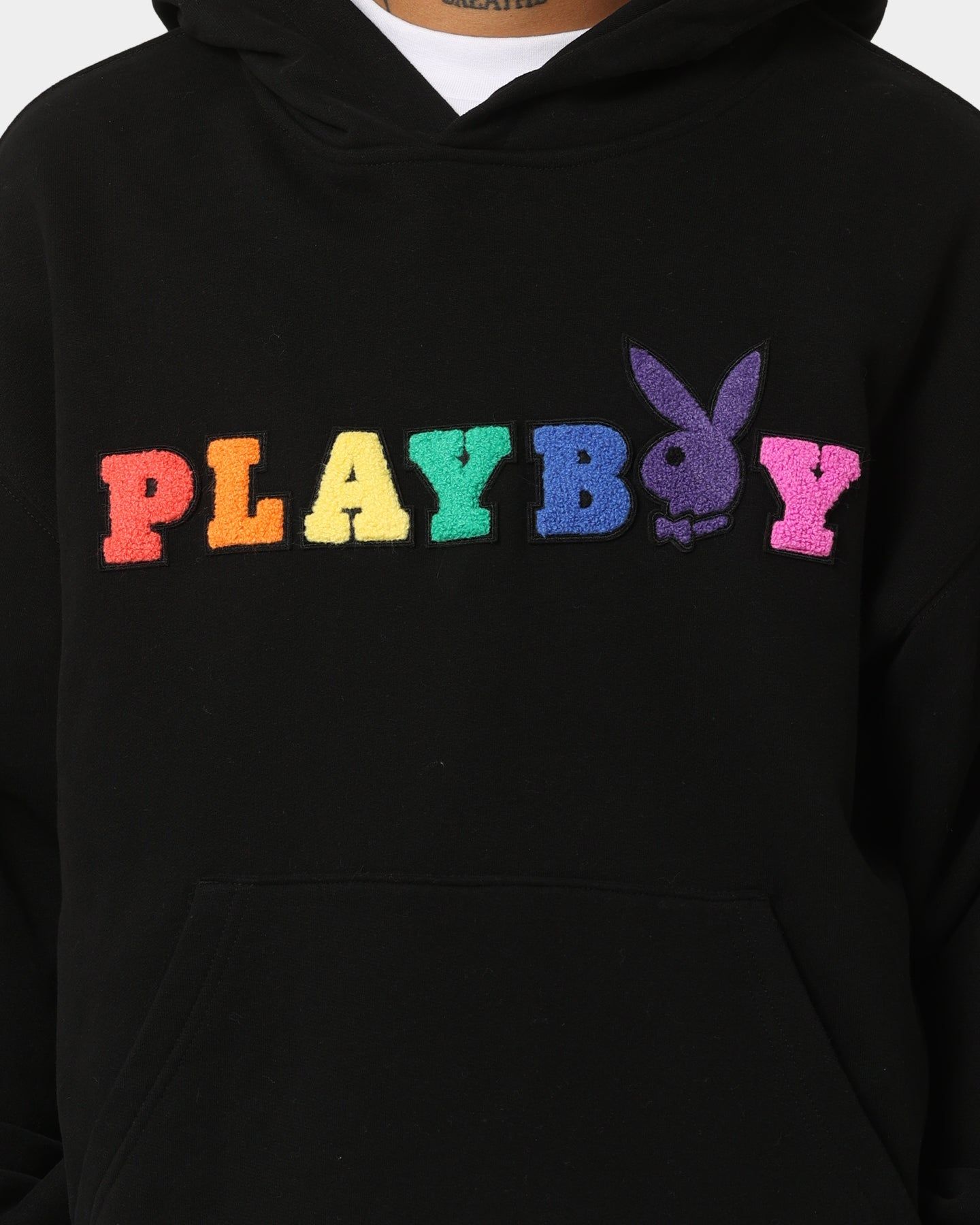 Playboy By CK Chenille Wordmark Hoodie Black sold by Culture Kings product image thumbnail 4