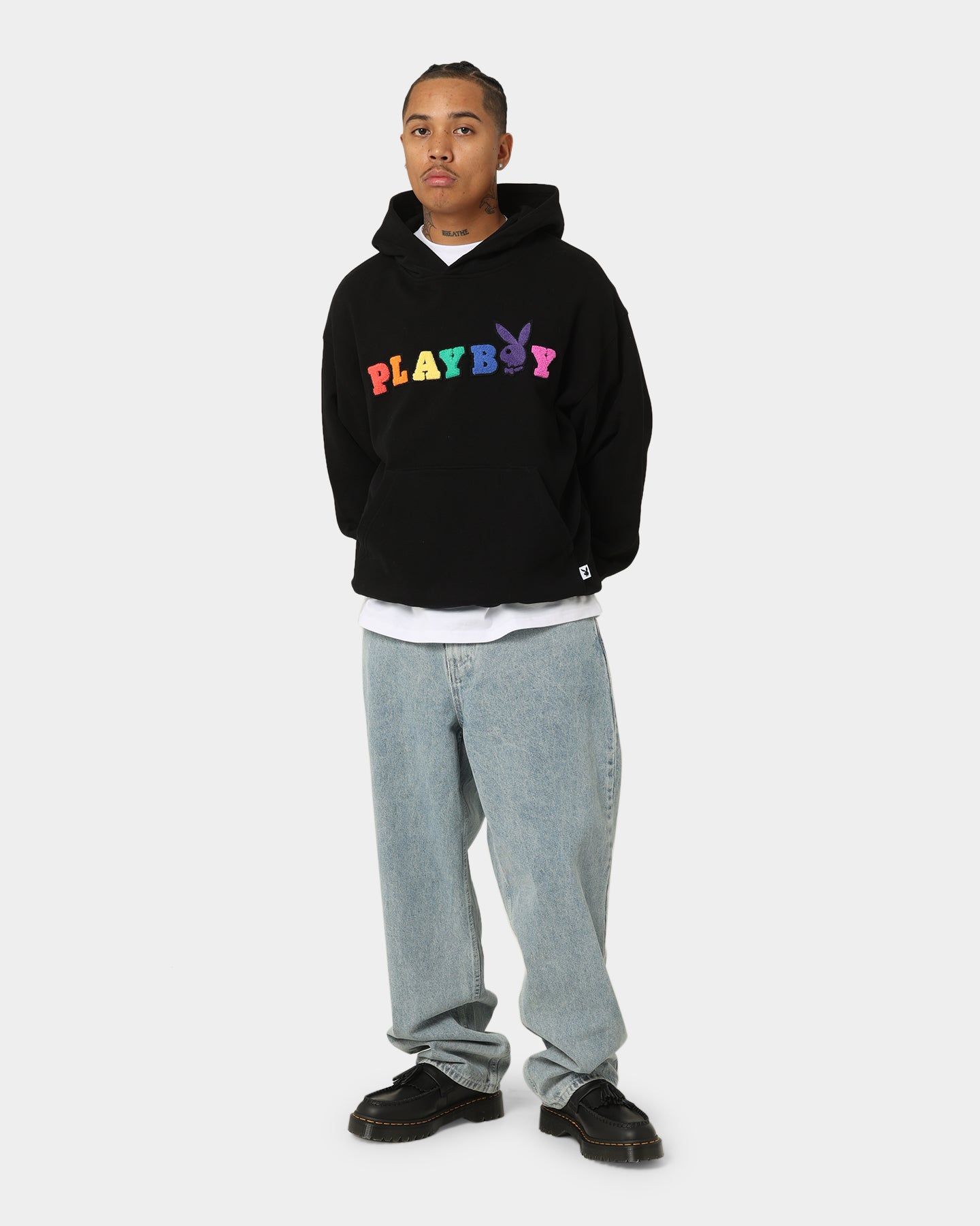 Playboy By CK Chenille Wordmark Hoodie Black sold by Culture Kings product image thumbnail 3