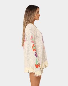 Loiter Flower Boi Knit Sweater Off White sold by Culture Kings