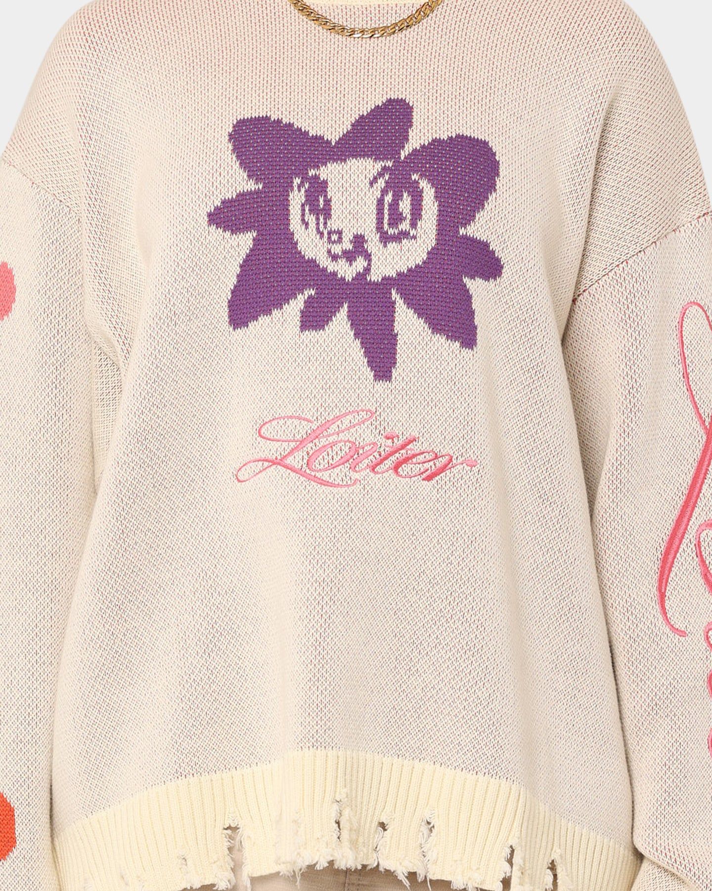 Loiter Flower Boi Knit Sweater Off White sold by Culture Kings product image thumbnail 4