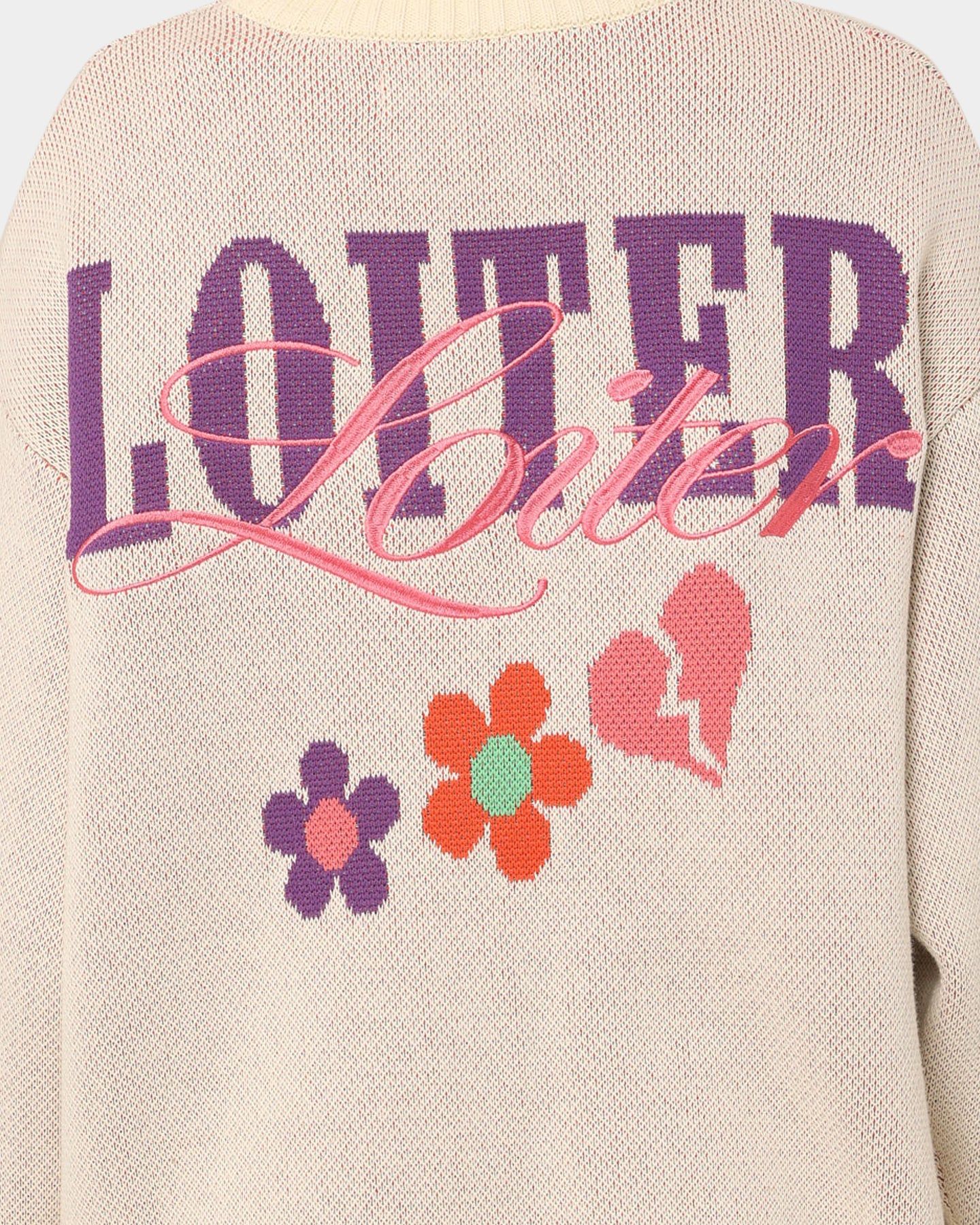 Loiter Flower Boi Knit Sweater Off White sold by Culture Kings product image thumbnail 5