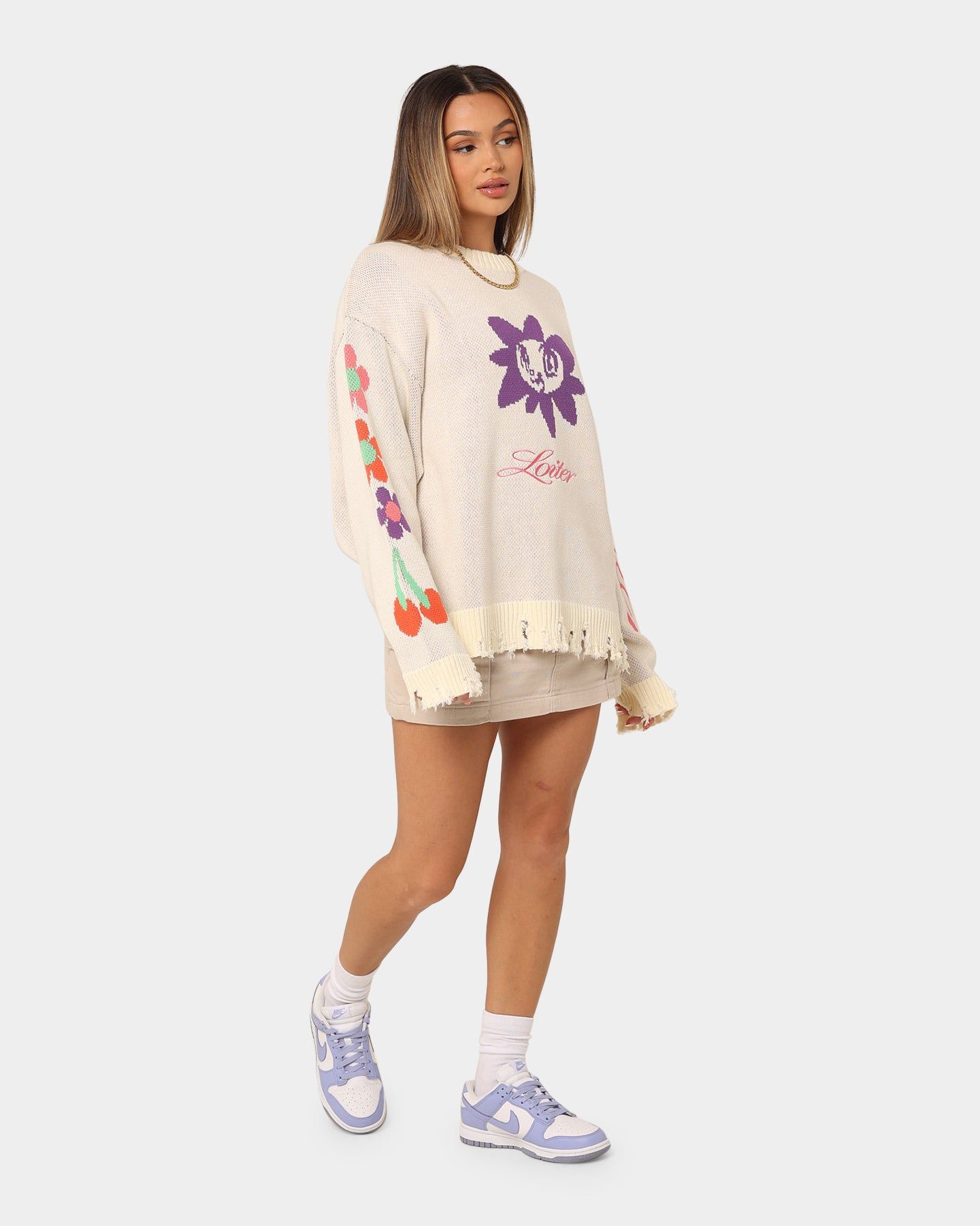 Loiter Flower Boi Knit Sweater Off White sold by Culture Kings product image thumbnail 3