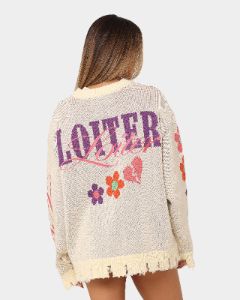 Loiter Flower Boi Knit Sweater Off White sold by Culture Kings