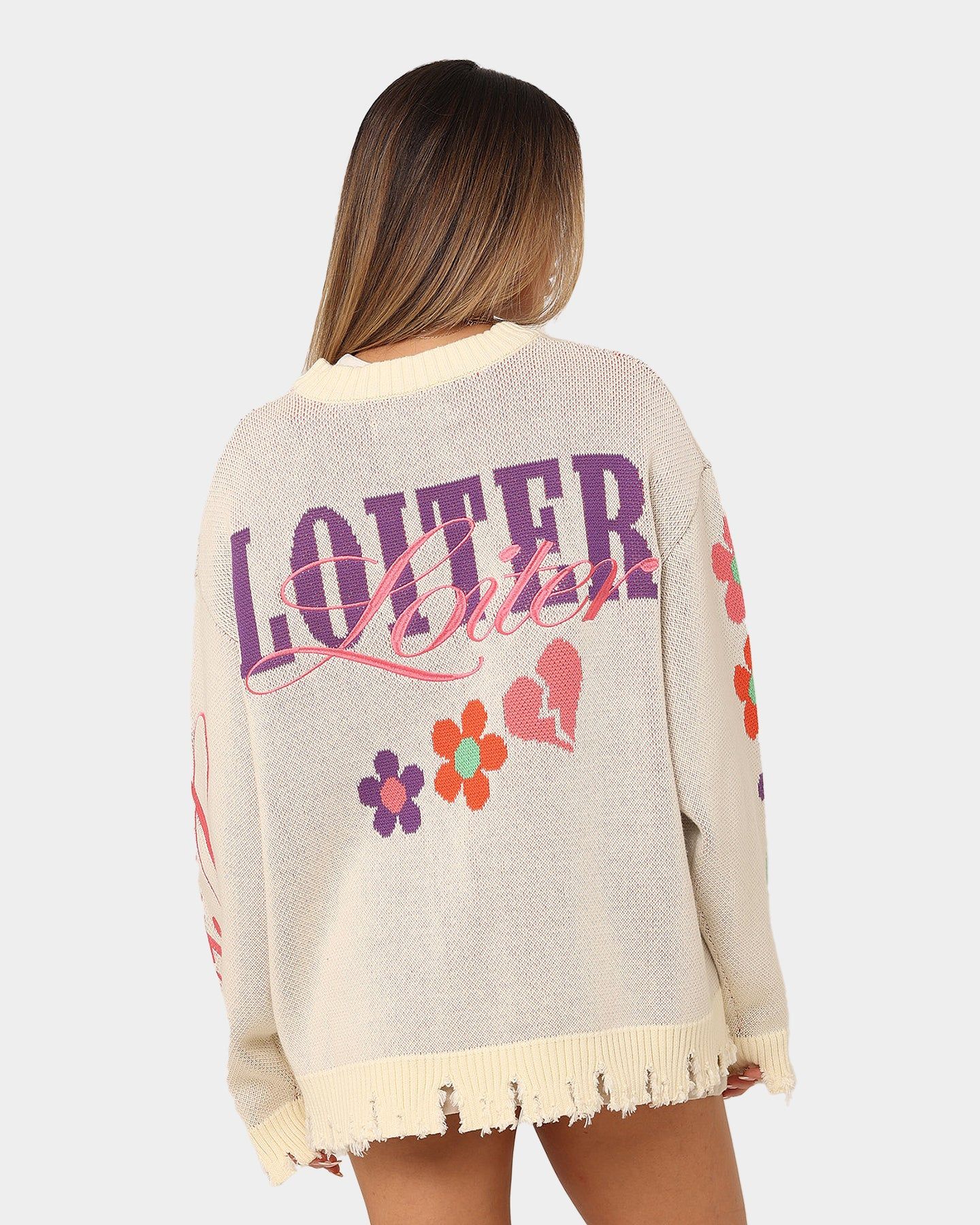 Loiter Flower Boi Knit Sweater Off White sold by Culture Kings product image thumbnail 2