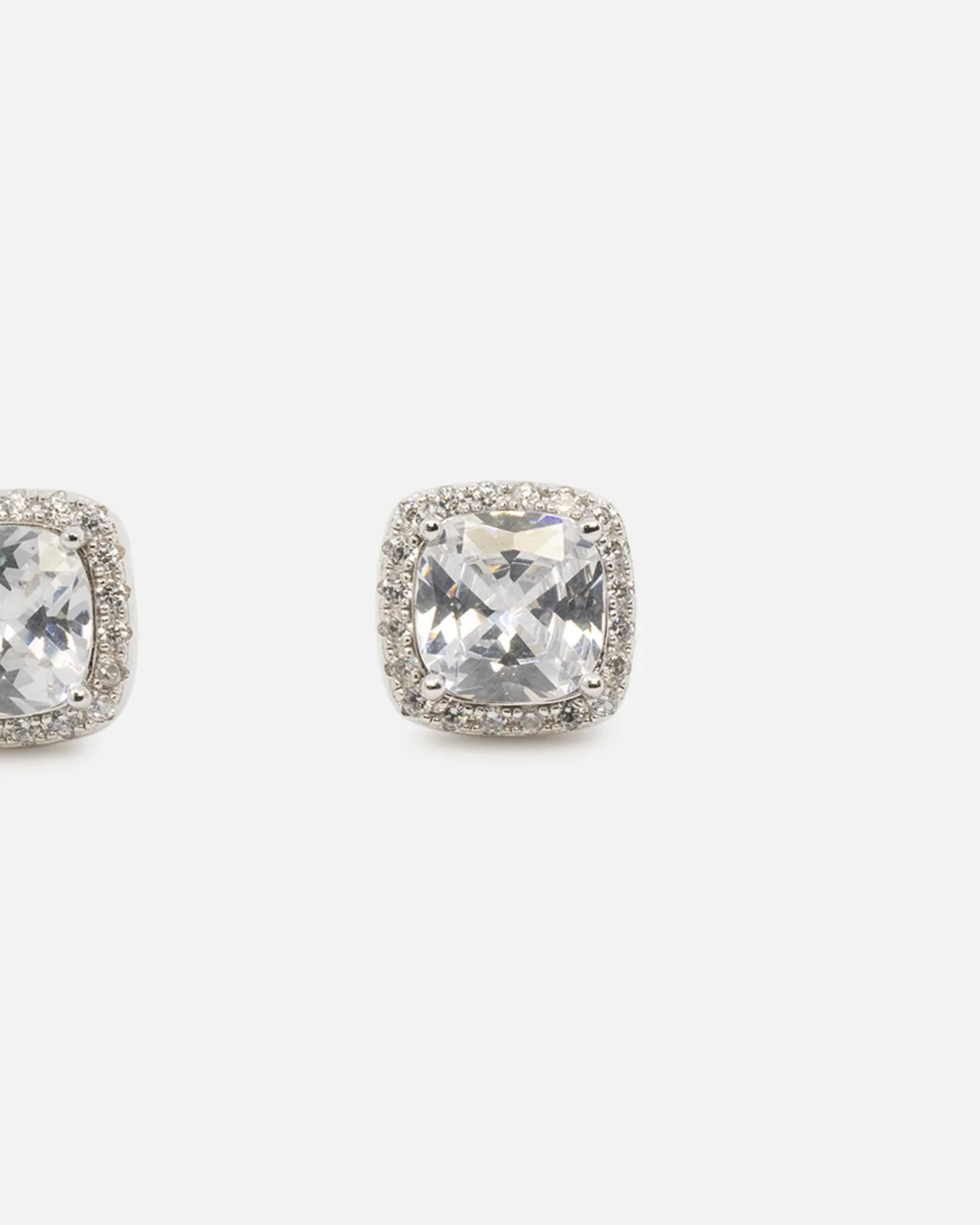 Saint Morta Cushion Cut Halo Earrings Iced White Gold sold by Culture Kings product image thumbnail 3