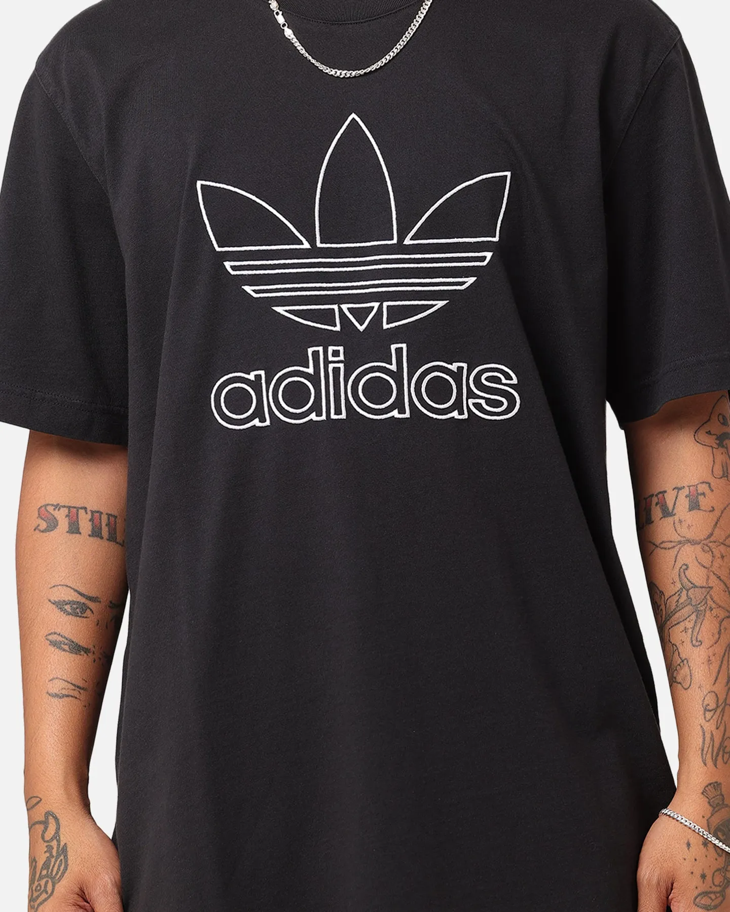 Adidas Outline Trefoil T-Shirt Black sold by Culture Kings product image thumbnail 4