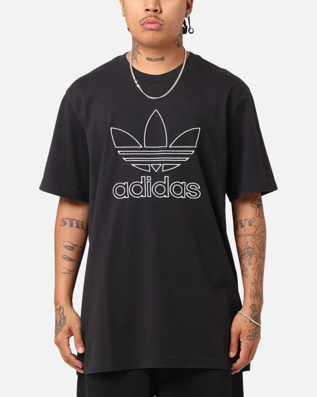 Adidas Outline Trefoil T-Shirt Black sold by Culture Kings