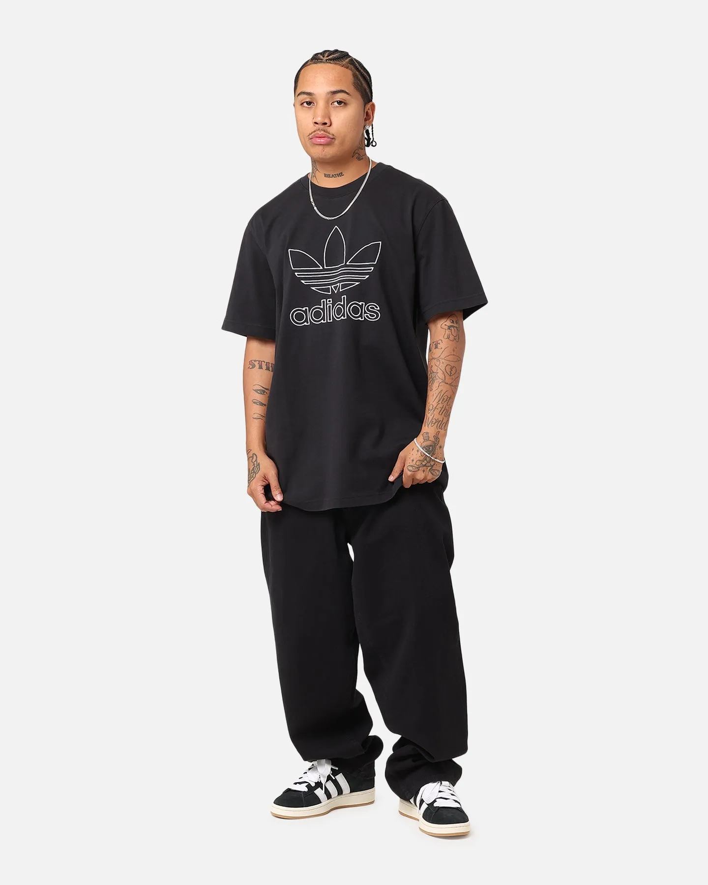 Adidas Outline Trefoil T-Shirt Black sold by Culture Kings product image thumbnail 2