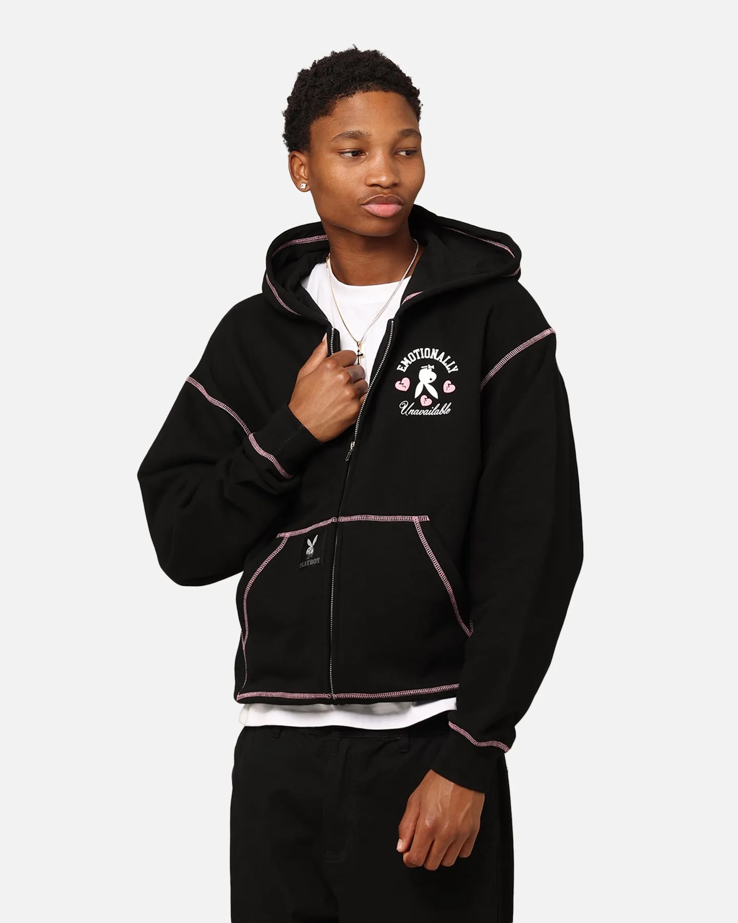 Playboy By Culture Kings Lover Boy Full Zip Hoodie Black sold by Culture Kings product image thumbnail 2