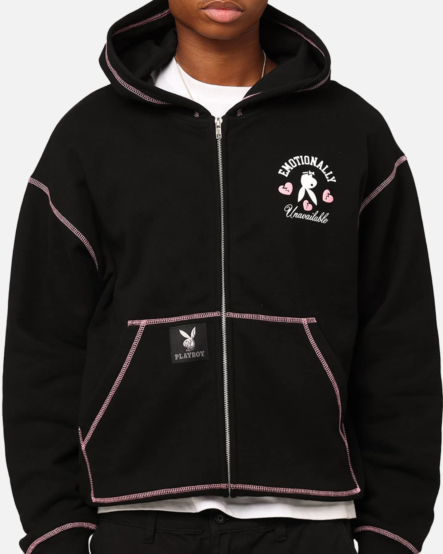 Playboy By Culture Kings Lover Boy Full Zip Hoodie Black sold by Culture Kings product image thumbnail 4
