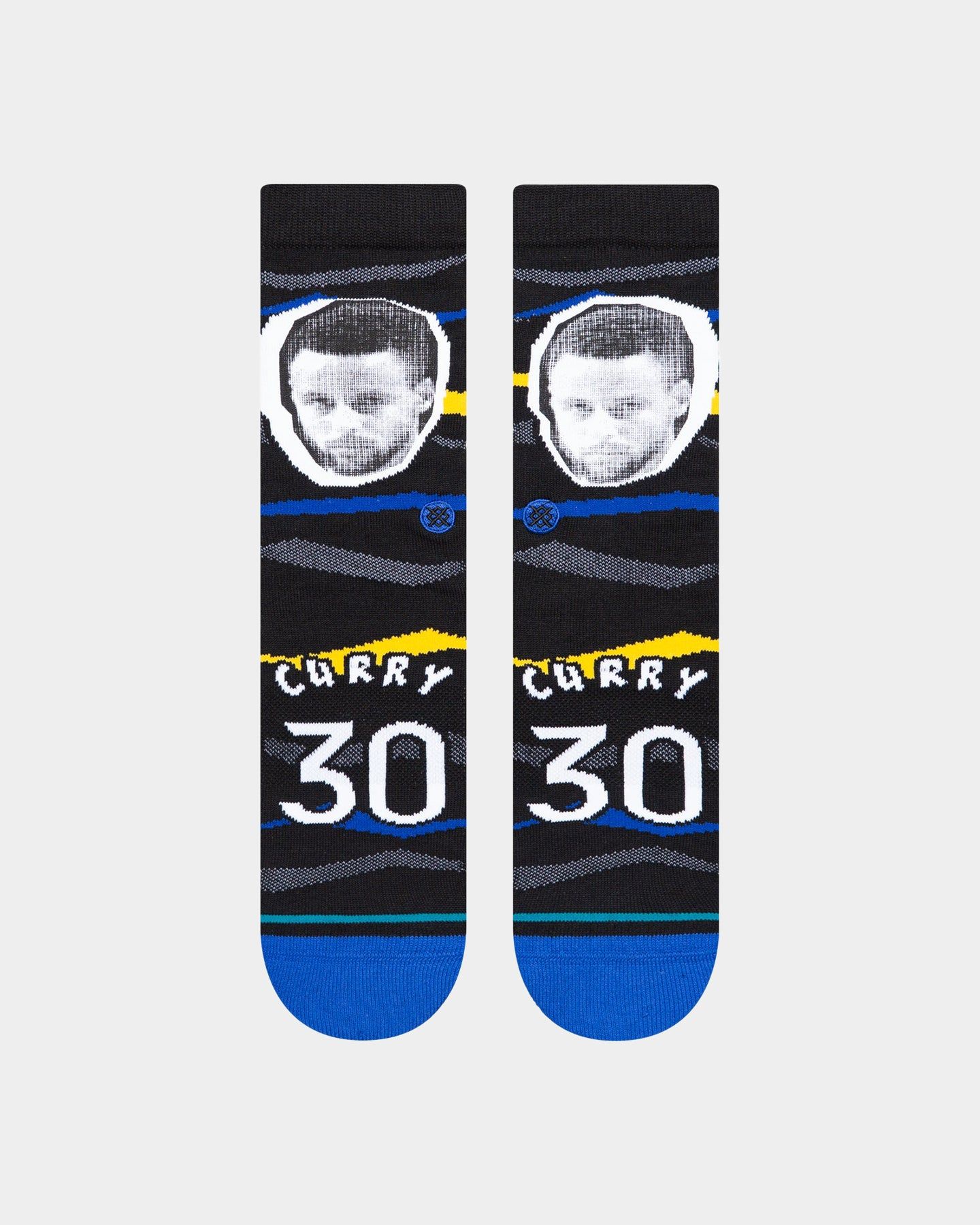 Stance X NBA Steph Curry Faxed Crew Socks Black sold by Culture Kings