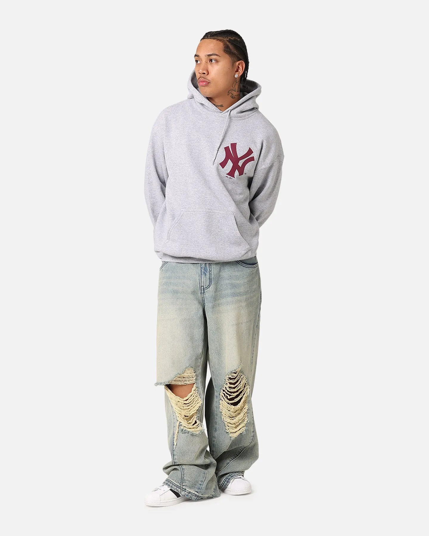 Majestic Athletic New York Yankees Wordmark Arch Hoodie Grey sold by Culture Kings product image thumbnail 3