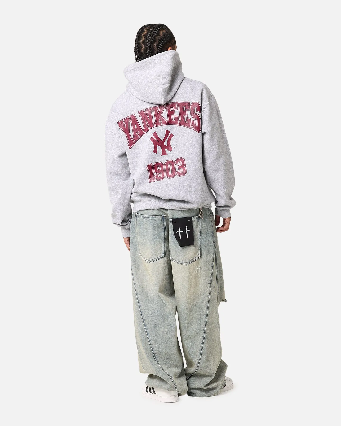 Majestic Athletic New York Yankees Wordmark Arch Hoodie Grey sold by Culture Kings product image thumbnail 4