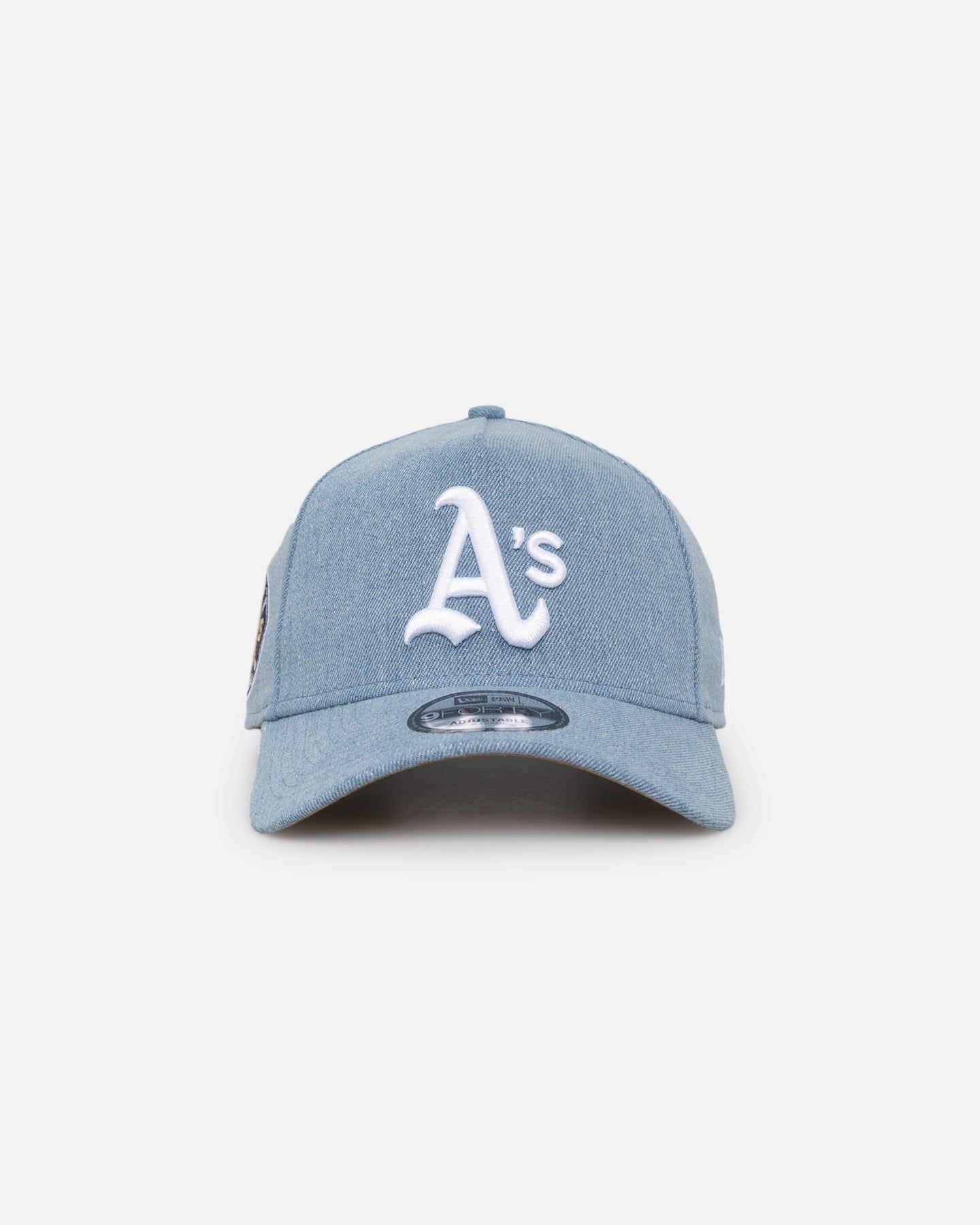 New Era Oakland Athletics 'Denim White' 9FORTY A-Frame Snapback Denim/Wheat/White sold by Culture Kings