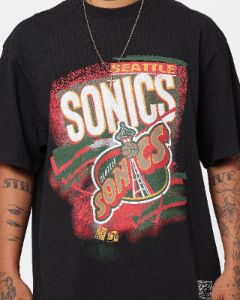 Mitchell & Ness Seattle Sonics Abstract T-Shirt Faded Black sold by Culture Kings
