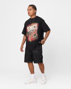 Mitchell & Ness Seattle Sonics Abstract T-Shirt Faded Black sold by Culture Kings