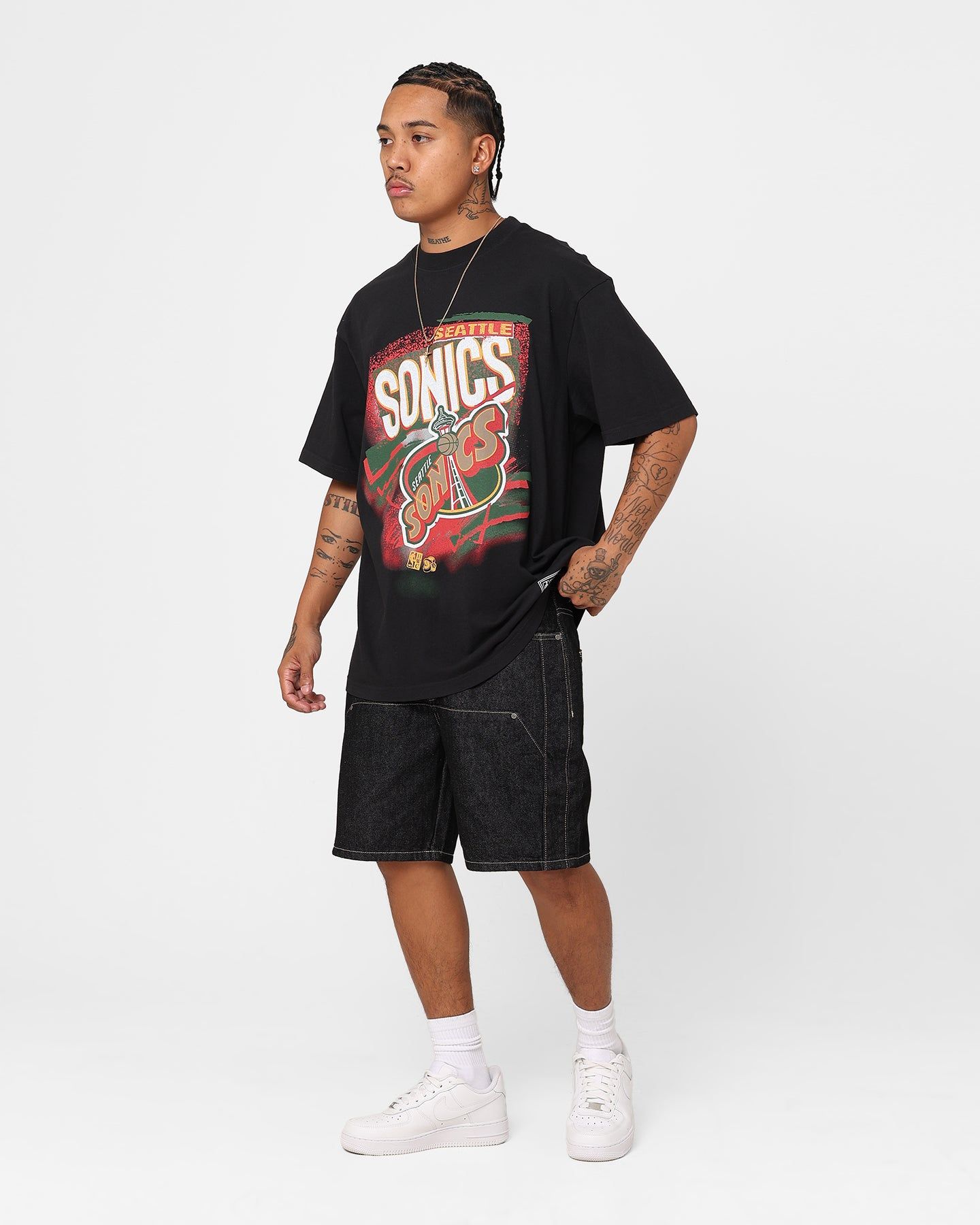 Mitchell & Ness Seattle Sonics Abstract T-Shirt Faded Black sold by Culture Kings product image thumbnail 2