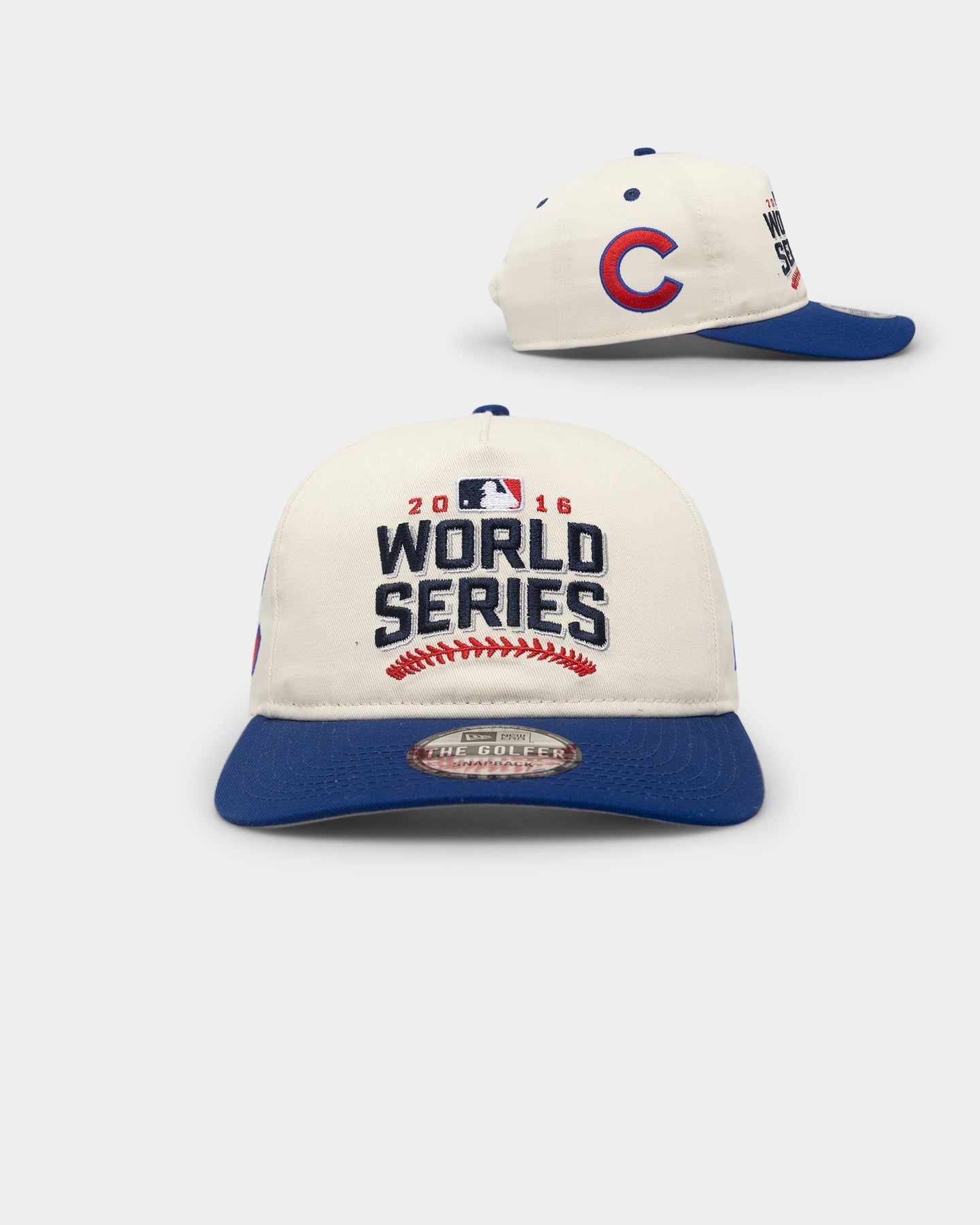 New Era Chicago Cubs '2010's World Series Through The Decades' 2016 World Series Golfer Snapback Chrome White sold by Culture Kings