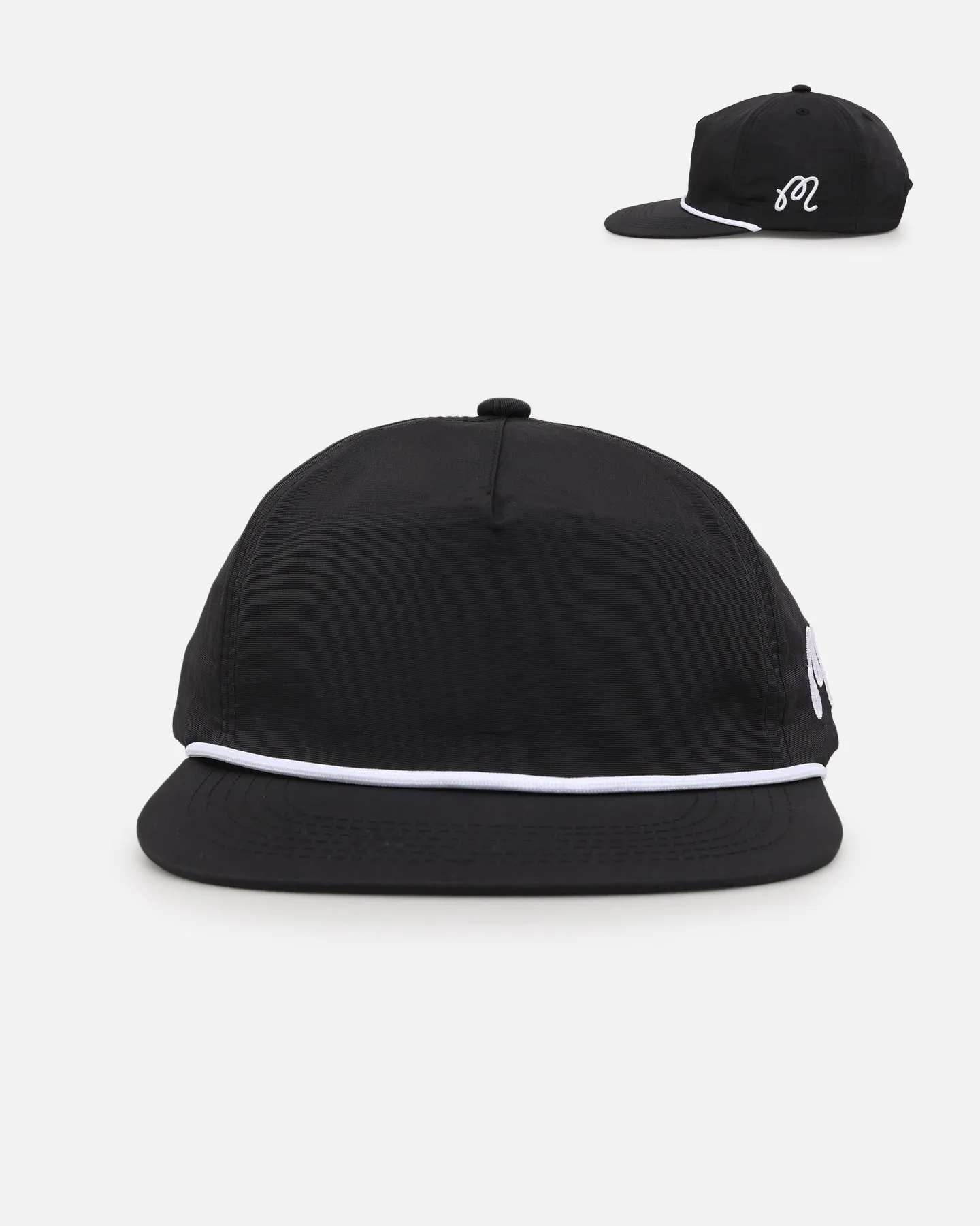 Malbon Nylon Structured Rope Snapback Black/White sold by Culture Kings