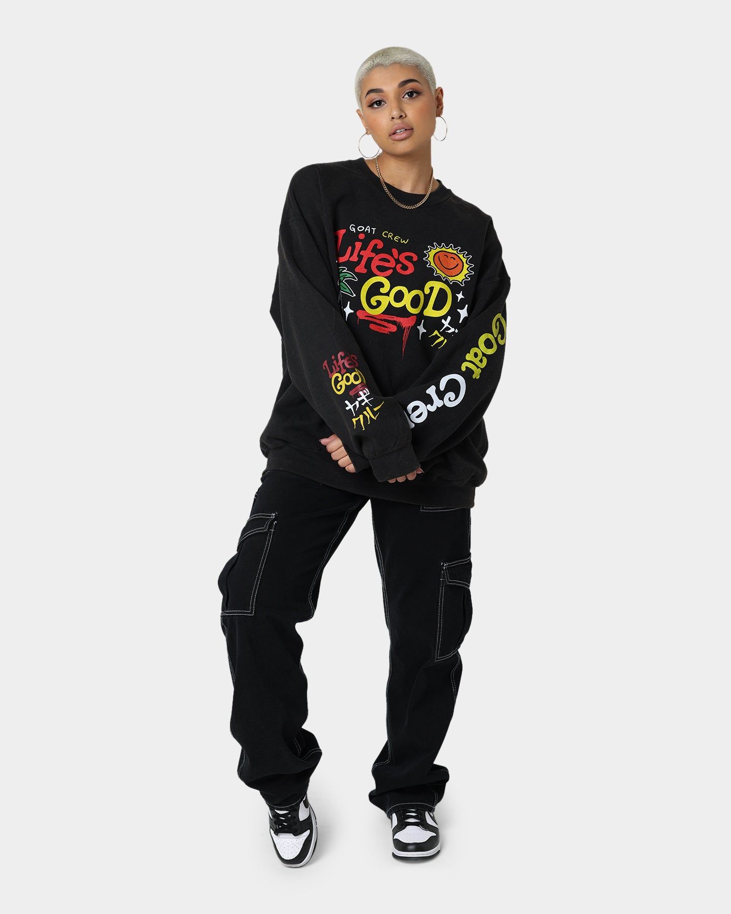 Goat Crew Life Is Good Vintage Crewneck Black sold by Culture Kings product image thumbnail 3