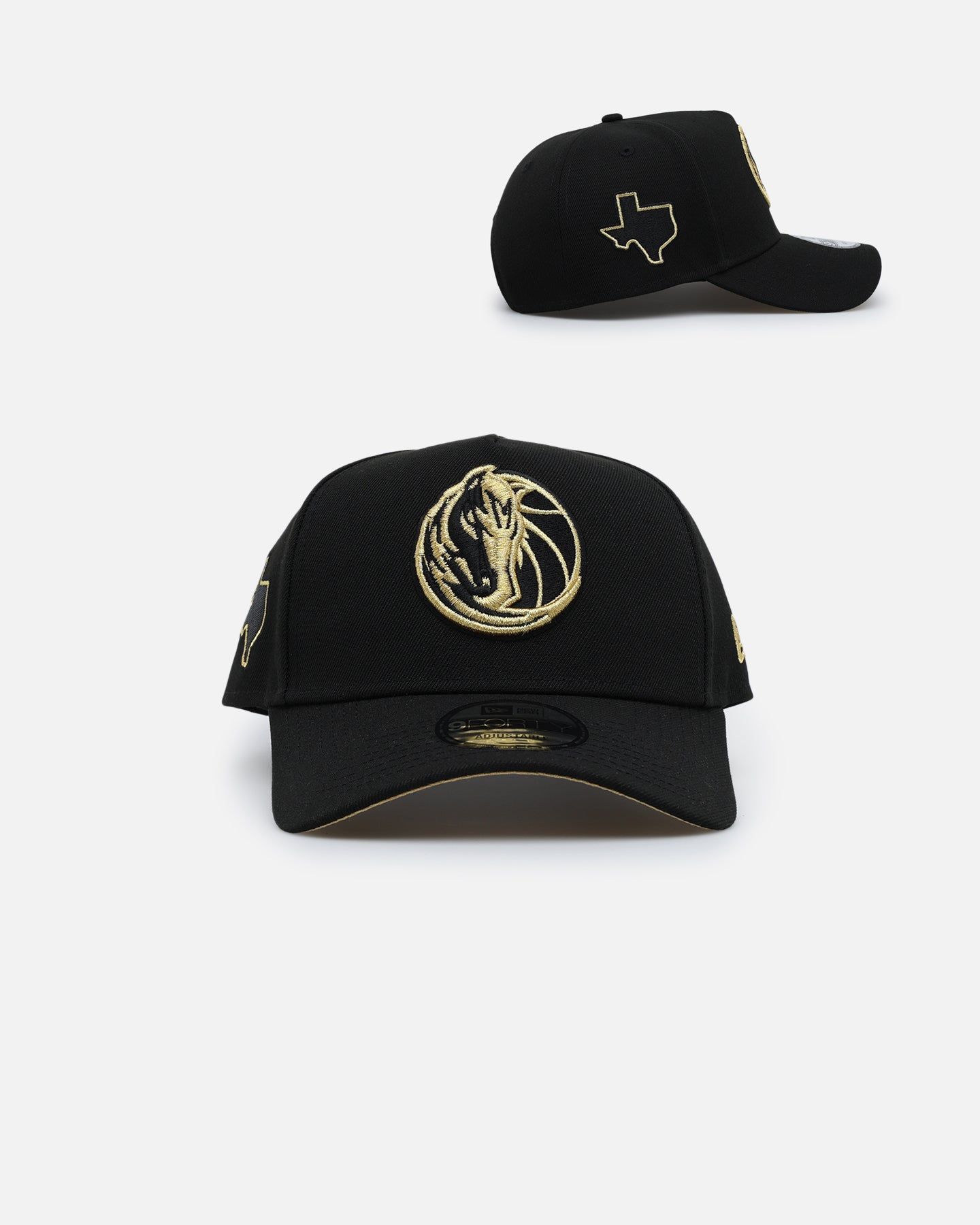 New Era Dallas Mavericks 'NBA Gold Links' 9FORTY A-Frame Snapback Black/Gold sold by Culture Kings